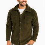 Erkek Pelüş Polar Hırka Gömlek – Yakalı, İlik Düğmeli, Göğüs Cepli, Yumuşak Dokulu Kışlık Regular Fit Rahat Günlük Model - Haki