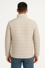 Erkek Bomber Mont Ceket – Su İtici Kumaş, Kapitone Astarlı, Fermuarlı, Kışlık - Bej - Görsel 2