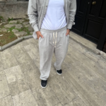 Erkek Fitilli Kadife Cepli Buggy Pantolon Oversize Rahat Kalıp - Gri - Görsel 3