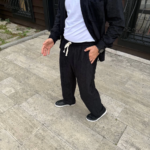 Erkek Fitilli Kadife Cepli Buggy Pantolon Oversize Rahat Kalıp - Siyah - Görsel 2