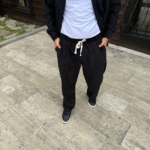 Erkek Fitilli Kadife Cepli Buggy Pantolon Oversize Rahat Kalıp - Siyah - Görsel 3