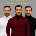 Erkek Fitilli Triko Kazak 3lÜ Set Beyaz Bordo Siyah Regular Balıkcı Yaka Tam Boğazlı Triko Seti Modeli Kazak