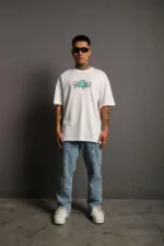 Erkek Sırt Baskılı T-shirt - Beyaz - Görsel 2