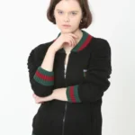 Tam Fermuarlı Triko Hırka - Siyah