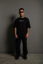 Erkek Oversize Baskılı Tişört – Golf GTI Retro Araba Desenli, Ön - Arka Dijital Baskı, Sokak Modası Stil - Siyah - Görsel 3