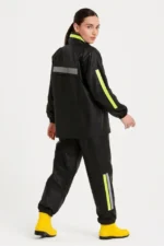 Premium Motorcu Kurye Yağmurluk Takım Su Geçirmez PVC Kumaş Reflektörlü TÜBİTAK Onaylı - Siyah - Görsel 3