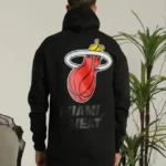 Erkek Sırt Baskılı Oversize Üç İplik Kapüşonlu Sweatshirt - Siyah