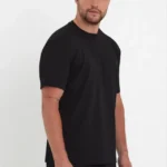 Erkek 24/1 Düz A Kalite Oversize T-shirt - Siyah
