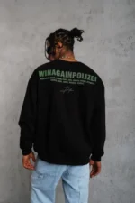 Erkek Baskılı Sweat - Siyah