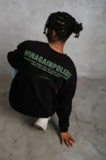 Erkek Baskılı Sweat - Siyah - Görsel 4