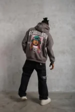 Erkek SCHOOL BOY Baskılı Kapüşonlu Sweat - Gri - Görsel 3