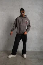 Erkek SCHOOL BOY Baskılı Kapüşonlu Sweat - Gri - Görsel 4