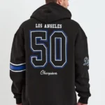 Erkek Baskılı Kapşonlu Üç Iplik Oversize Sweatshirt - Siyah