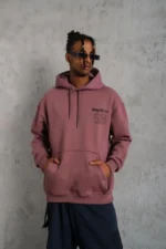 Erkek 98 Baskılı Kapşonlu Sweat - Gül Kurusu - Görsel 2