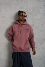 Erkek 98 Baskılı Kapşonlu Sweat - Gül Kurusu - Görsel 3