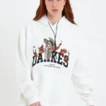 DANKES Baskılı Kapüşonlu Sweat - Beyaz