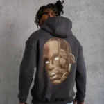 Erkek Kordonlu Arka Maske Kordon Saçlı Kapüşonlu - Füme