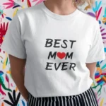 Unisex Bisiklet Yaka Baskılı Oversize T-Shirt - Beyaz