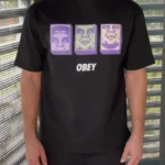 Unisex Bisiklet Yaka Baskılı Oversize T-Shirt - Siyah