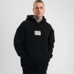 Unisex Kapşonlu Uzun Kol Patchli Nakışlı SweatShirt - Siyah