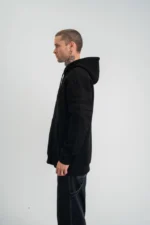 Double Oversize Kapşonlu Nakışlı SweatShirt - Siyah - Görsel 4