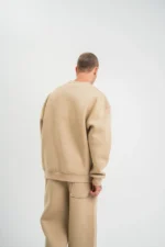 Uzun Kol Bisiklet Yaka Basic SweatShirt - Bej - Görsel 2