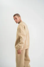 Uzun Kol Bisiklet Yaka Basic SweatShirt - Bej - Görsel 3