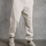 Erkek Üç İplik Alt Eşofman Lastikli - Beyaz