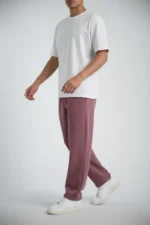 Erkek Baggy Alt Eşofman - Gül Kurusu - Görsel 2