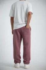 Erkek Baggy Alt Eşofman - Gül Kurusu - Görsel 3