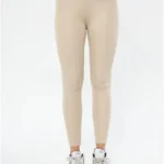 Kışlık Yüksek Bel Toparlayicı Ve Sıkılaştırıcı Likralı Şardonlu Tayt - Bej