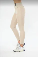 Kışlık Yüksek Bel Toparlayicı Ve Sıkılaştırıcı Likralı Şardonlu Tayt - Bej - Görsel 4