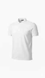 Erkek Pike Kumaş Düğmeli Yaka Regular Fit Günlük Kısa Kol Tişört T-shirt - Beyaz