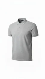 Erkek Pike Kumaş Düğmeli Yaka Regular Fit Günlük Kısa Kol Tişört T-shirt - Gri