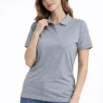 Pike Kumaş Düğmeli Yaka Regular Rahat Günlük Kısa Kol Tişört T-shirt - Gri