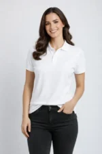 Pike Kumaş Düğmeli Yaka Regular Rahat Günlük Kısa Kol Tişört T-shirt - Beyaz