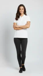 Pike Kumaş Düğmeli Yaka Regular Rahat Günlük Kısa Kol Tişört T-shirt - Beyaz - Görsel 3