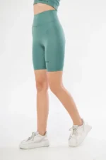 Yüksek Bel Biker Sporcu Şort - Mint Yeşil - Görsel 2
