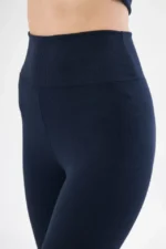 Yüksek Bel Fitilli Biker Baskılı Şort - Lacivert - Görsel 4