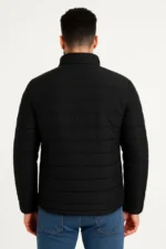 Erkek Mikro Su İtici Kapitone Baskılı Astarlı Fermuarlı Bomber Mont - Siyah - Görsel 2