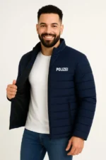 Erkek Mikro Su İtici Kapitone Baskılı Astarlı Fermuarlı Bomber Mont - Lacivert - Görsel 2