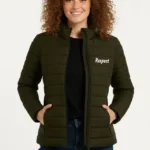 Mikro Su İtici Kapitone Baskılı Astarlı Fermuarlı Bomber Mont - Haki