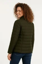 Mikro Su İtici Kapitone Baskılı Astarlı Fermuarlı Bomber Mont - Haki - Görsel 3