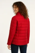 Mikro Su İtici Kapitone Baskılı Astarlı Fermuarlı Bomber Mont - Kırmızı - Görsel 2