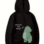 Sevgililer Günü Özel Unisex Kapüşonlu Baskılı Oversize Sweatshirt - Siyah