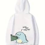 Sevgililer Günü Özel Unisex Kapüşonlu Baskılı Oversize Sweatshirt - Beyaz