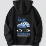 Sevgililer Günü Özel Kapüşonlu Araba Baskılı Oversize Sweatshirt - Siyah