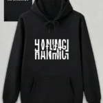 Sevgililer Günü Özel Kapüşonlu Hanımcı Baskılı Oversize Sweatshirt - Siyah