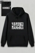 Sevgililer Günü Özel Kapüşonlu Hanımcı Baskılı Oversize Sweatshirt - Siyah