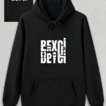 Sevgililer Günü Özel Kapüşonlu Beyci Baskılı Oversize Sweatshirt - Siyah